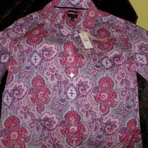 Talbots Classic Cotton Paisley Shirt